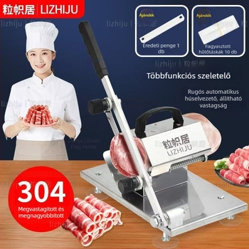 Kézi bárányhús tekercs szeletelő – otthoni és kisméretű kereskedelmi használatra, hús szeletelő fagyasztott és főtt húsokhoz, szénacél
