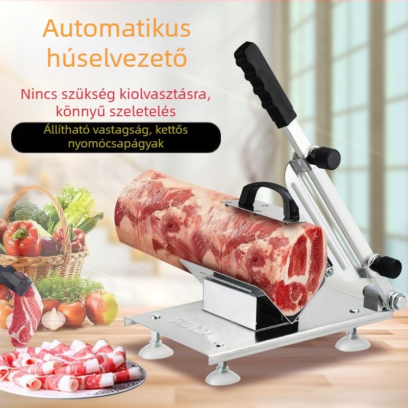 Kézi bárányhús tekercs szeletelő – otthoni és kisméretű kereskedelmi használatra, hús szeletelő fagyasztott és főtt húsokhoz, szénacél