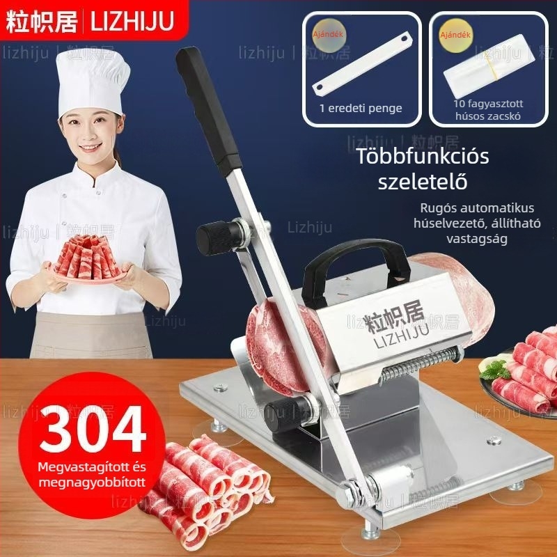 Kézi bárányhús tekercs szeletelő – otthoni és kisméretű kereskedelmi használatra, hús szeletelő fagyasztott és főtt húsokhoz, szénacél