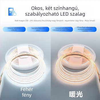 COB háromszínű dimmelhető LED-szalag öntapadó hátoldallal, intelligens vezérléssel, kompatibilis Mi Home-mal a folyamatos fényerő-szabályozásért