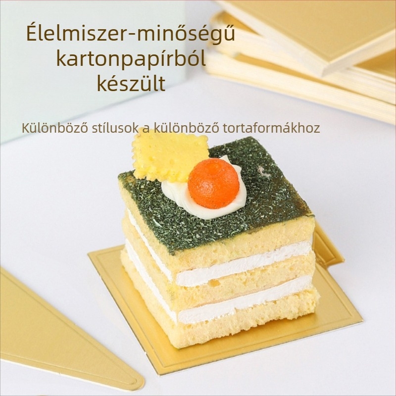 Háromszög alakú tortaalátét szifon mousse tortához, Baszk sajttorta alja, arany karton