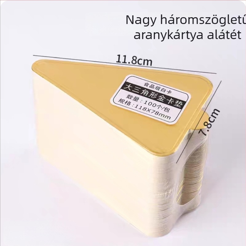 Háromszög alakú tortaalátét szifon mousse tortához, Baszk sajttorta alja, arany karton