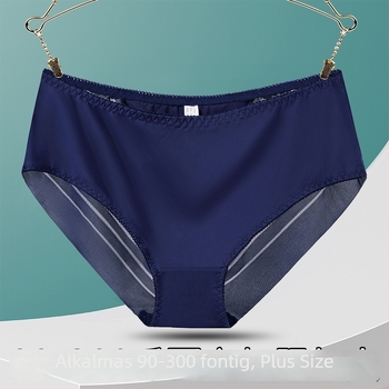 Női csipkés bugyi plusz méretben, középmagas derék, lélegző Ice Silk pamuttal bélelt, bőrbarát