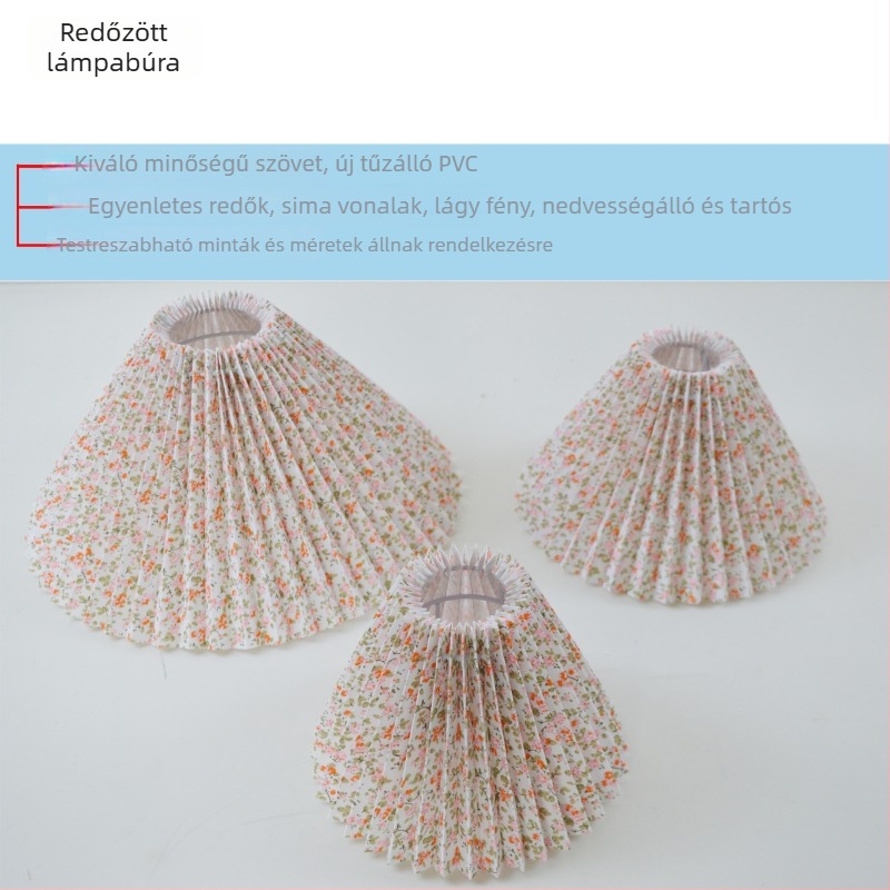 Pliszé textile asztali lámpaernyő dekoratív mintával, méretek 90x350x205H, szállodai és panziós dekorációhoz