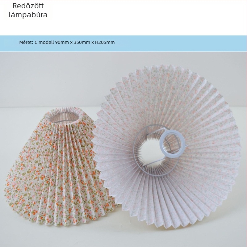 Pliszé textile asztali lámpaernyő dekoratív mintával, méretek 90x350x205H, szállodai és panziós dekorációhoz
