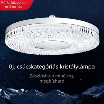 LED UFO lámpa E27-es menetes aljzat, kerek kristálylámpa hálószoba és étkező részére, szemkímélő, három színhőmérséklet