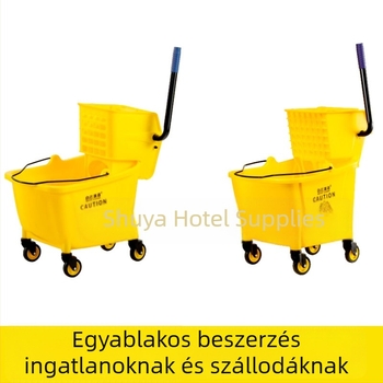 White Clouds felmosó vödör csavaró mechanizmussal, pamut géz felmosó készlet