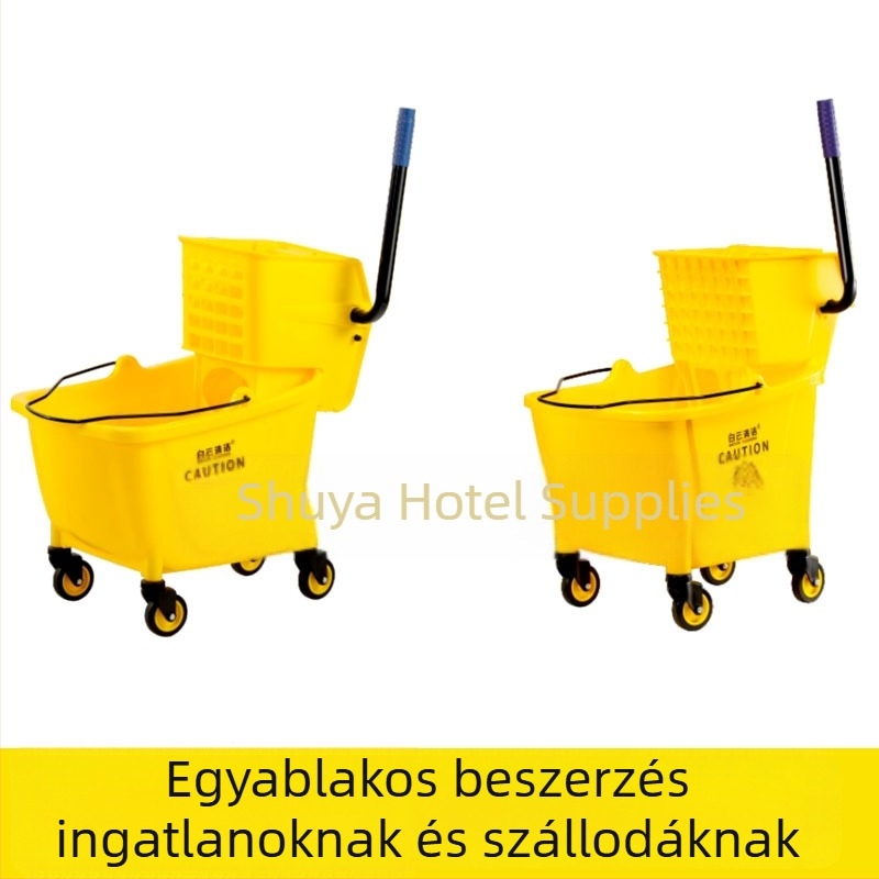 White Clouds felmosó vödör csavaró mechanizmussal, pamut géz felmosó készlet