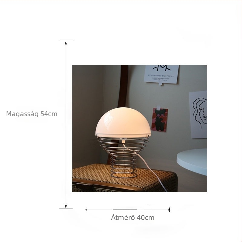 Asztali lámpa égővel, modern energiatakarékos dizájn, Bauhaus középkori stílus, kreatív személyre szabható éjszakai fény vendégházakhoz
