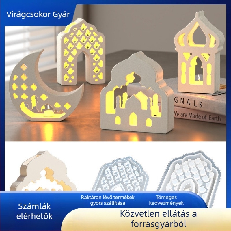 Szilikon forma epoxigyanta DIY – Közel-Keleti stílusú lámpabúra hold kivágással