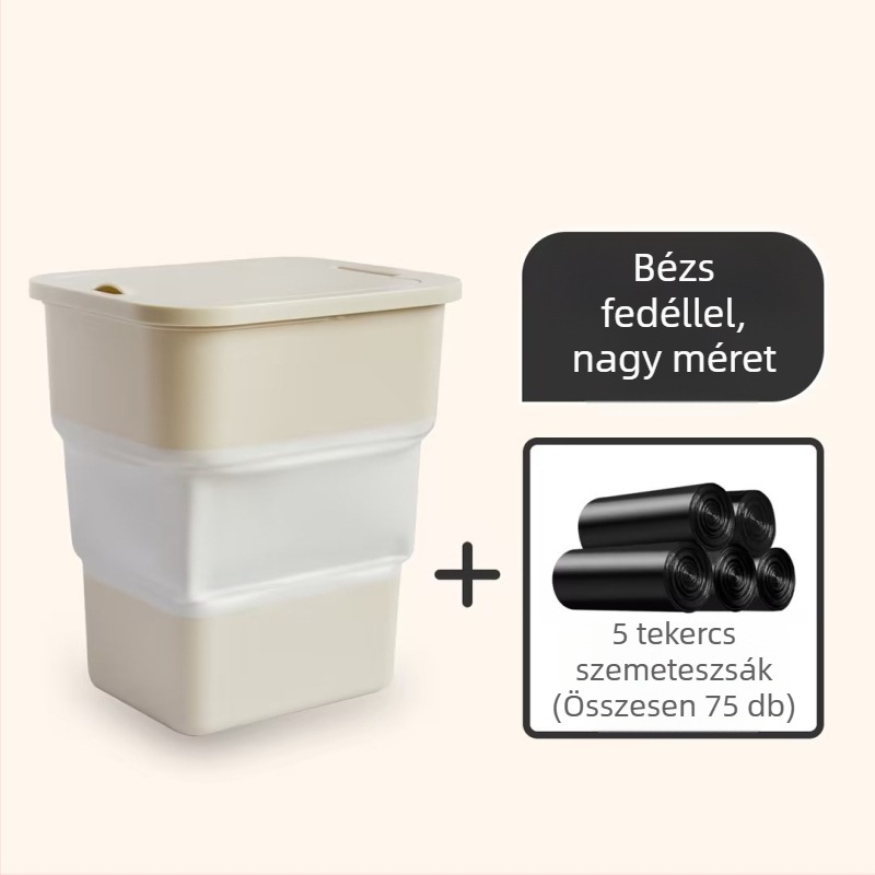 Új multifunkcionális összecsukható autós szemetes fedéllel