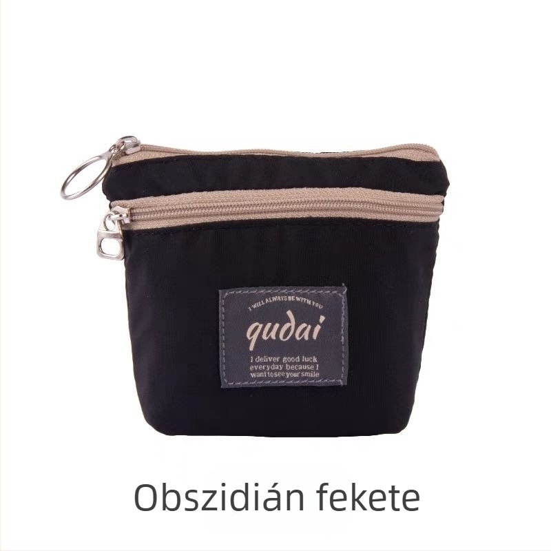 Kompakt textil pénztárca, kártyatartóval, érme- és kulcstartó