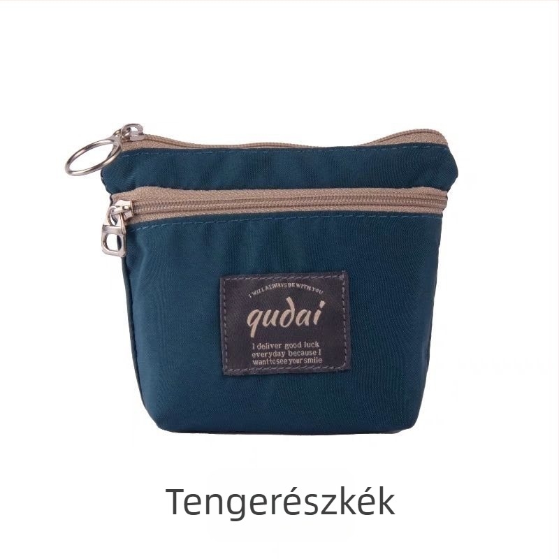 Kompakt textil pénztárca, kártyatartóval, érme- és kulcstartó