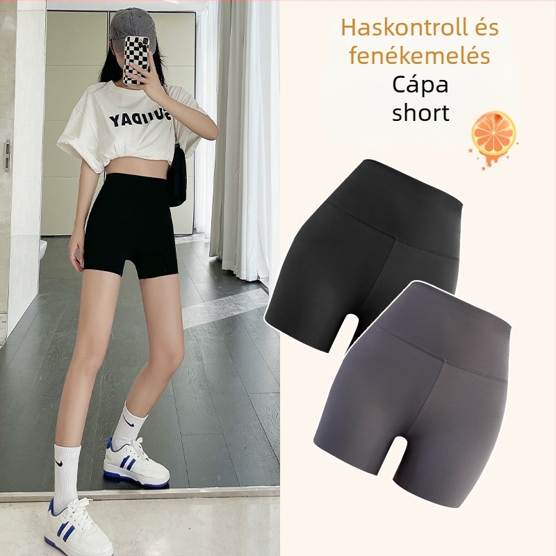 Női ¾ hosszú sharkskin alakformáló nadrág, magas derék, haskontroll, csípőemelés, könnyű nyári jóga shapewear, plusz méret, bélés