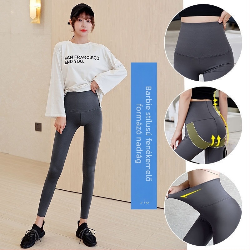 Női ¾ hosszú sharkskin alakformáló nadrág, magas derék, haskontroll, csípőemelés, könnyű nyári jóga shapewear, plusz méret, bélés