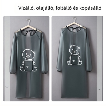 Átlátszó TPU hosszú ujjú kötény a konyhához, vízálló és olajálló, otthoni használatra