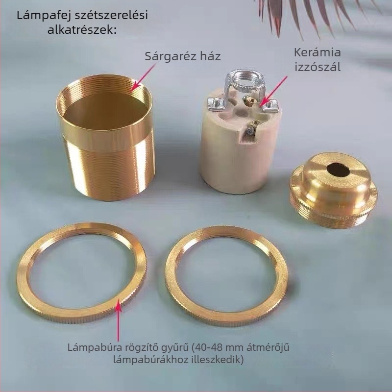 Retro kerámia függőlámpa tiszta réz foglalattal, E26/E27 csatlakozóhoz