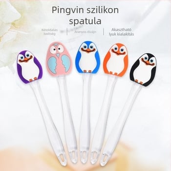 Szilikon spatula bükkfa fogantyúval sütéshez és vaj felkenéséhez
