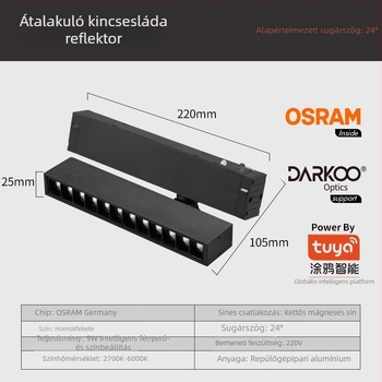 25-ös típusú intelligens lámpatest lineáris világítással, rácsos fény, függő vezetékes fény és sínvilágítás — LED spot, sínvezető csík, PC