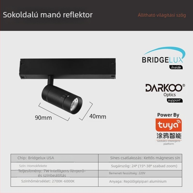 25-ös típusú intelligens lámpatest lineáris világítással, rácsos fény, függő vezetékes fény és sínvilágítás — LED spot, sínvezető csík, PC