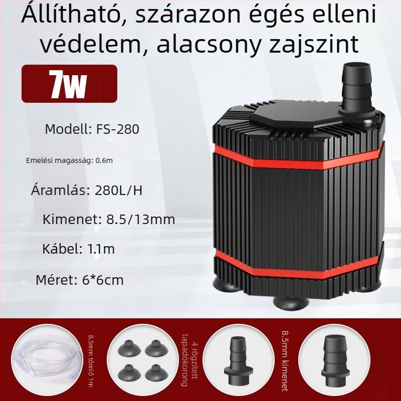Akváriumi merülőpumpa, kisméretű alsó szívó pumpa, víz körforgás és szűrő pumpa, mini vízcserélő pumpa