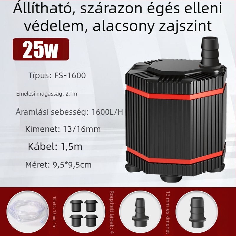 Akváriumi merülőpumpa, kisméretű alsó szívó pumpa, víz körforgás és szűrő pumpa, mini vízcserélő pumpa