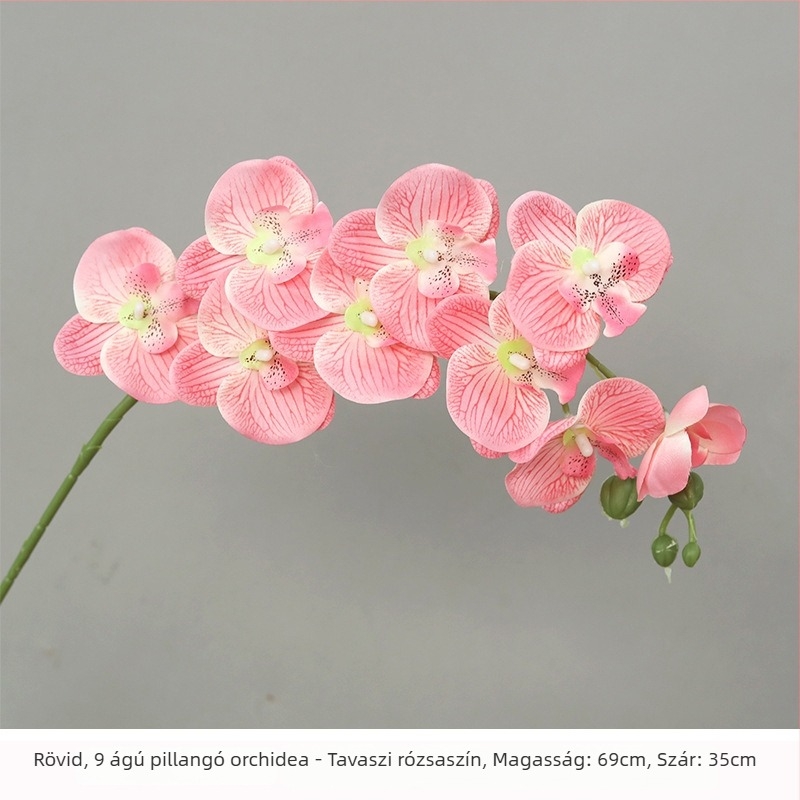 Fehér Phalaenopsis selyemvirágokból készült csokor otthoni dekorációhoz