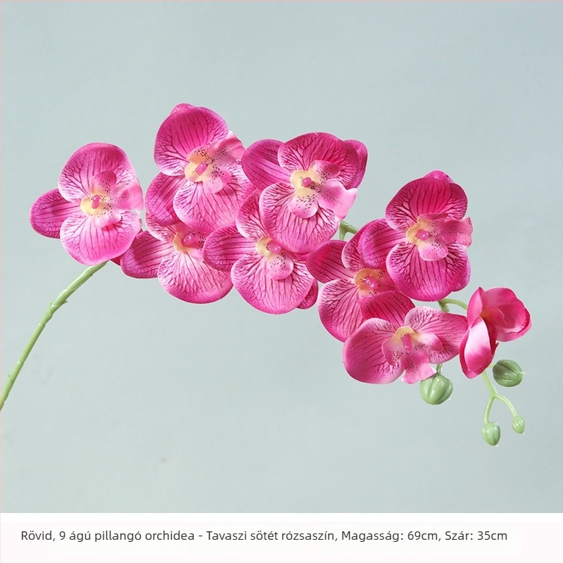 Fehér Phalaenopsis selyemvirágokból készült csokor otthoni dekorációhoz