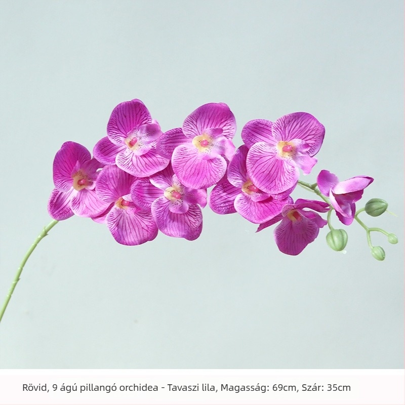 Fehér Phalaenopsis selyemvirágokból készült csokor otthoni dekorációhoz