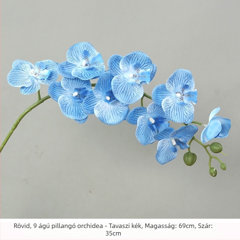 Fehér Phalaenopsis selyemvirágokból készült csokor otthoni dekorációhoz