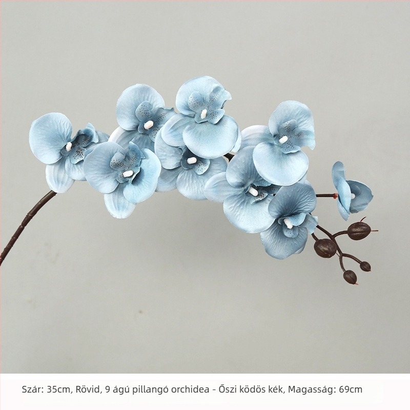 Fehér Phalaenopsis selyemvirágokból készült csokor otthoni dekorációhoz