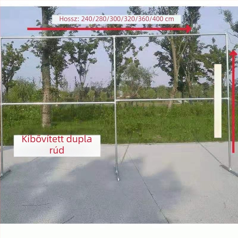 Galvanizált vas ruhaszárító állvány, padlóra álló, két szintes balkonos modell