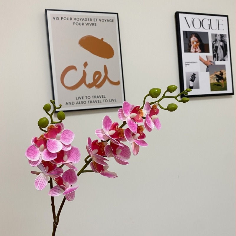 Mini Phalaenopsis művirág – élethű orchidea dekor a nappaliba, kávézóasztalra vagy TV-szekrényre