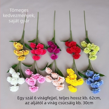 Magas ágon álló hatszfejű mű krizantéma, selyem virágokkal, otthoni dekorációhoz, fotóháttérhez, esküvői dekorációhoz