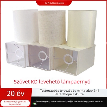 Négyzet alakú lenvásznú lámpabura asztali, éjjeli és állólámpához
