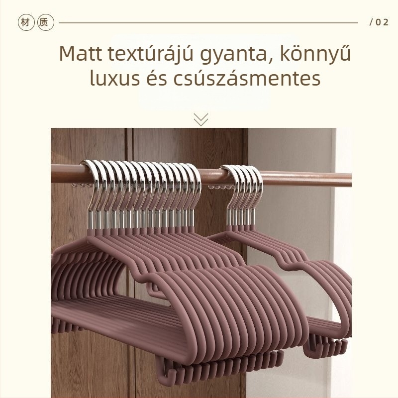 Világos luxus stílusú matt felületű vállfák otthoni használatra, felnőtteknek és kollégiumok számára