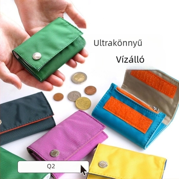 Női mini pénztárca, aprópénz rekesz, rövid fazon, Oxford anyag, vízálló