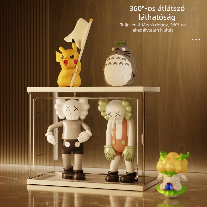 Átlátszó akril display állvány blind boxokhoz, nagy kapacitás, porálló tárolás