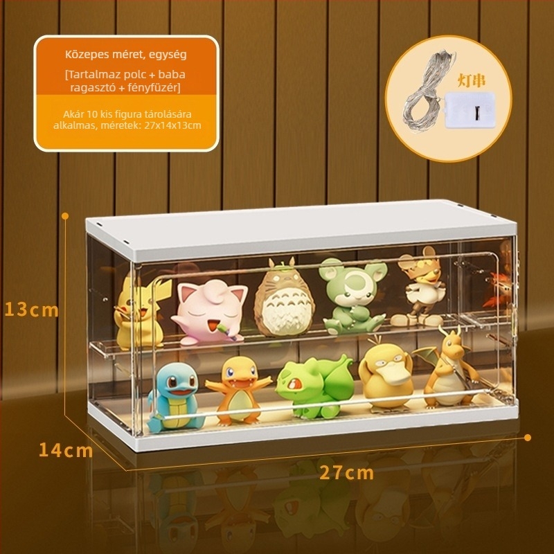 Átlátszó akril display állvány blind boxokhoz, nagy kapacitás, porálló tárolás