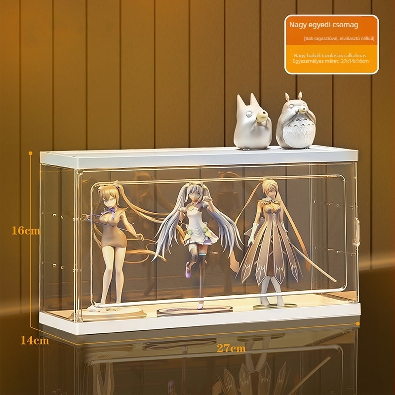 Átlátszó akril display állvány blind boxokhoz, nagy kapacitás, porálló tárolás