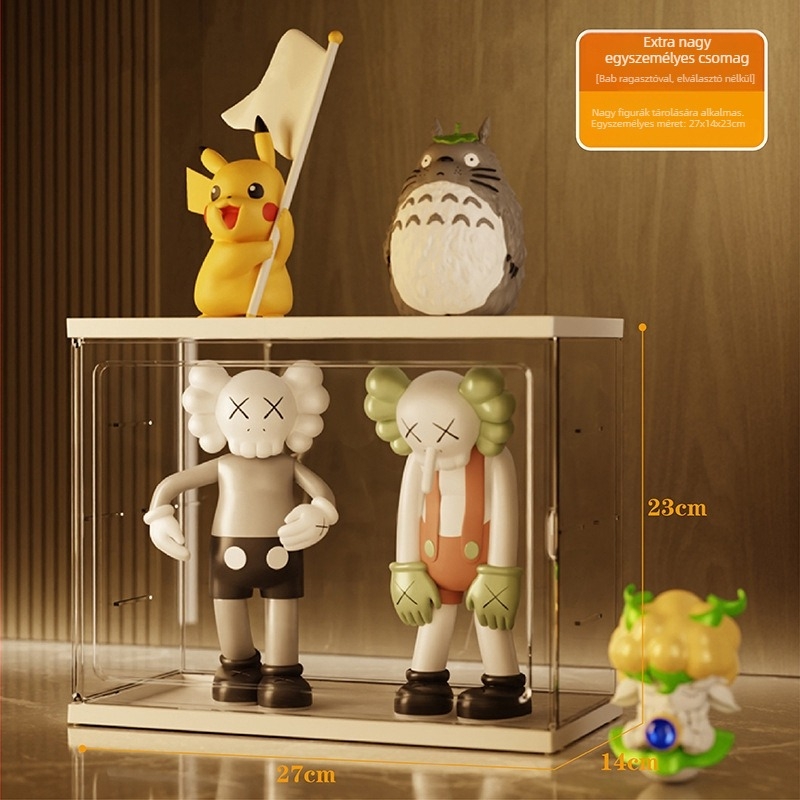 Átlátszó akril display állvány blind boxokhoz, nagy kapacitás, porálló tárolás