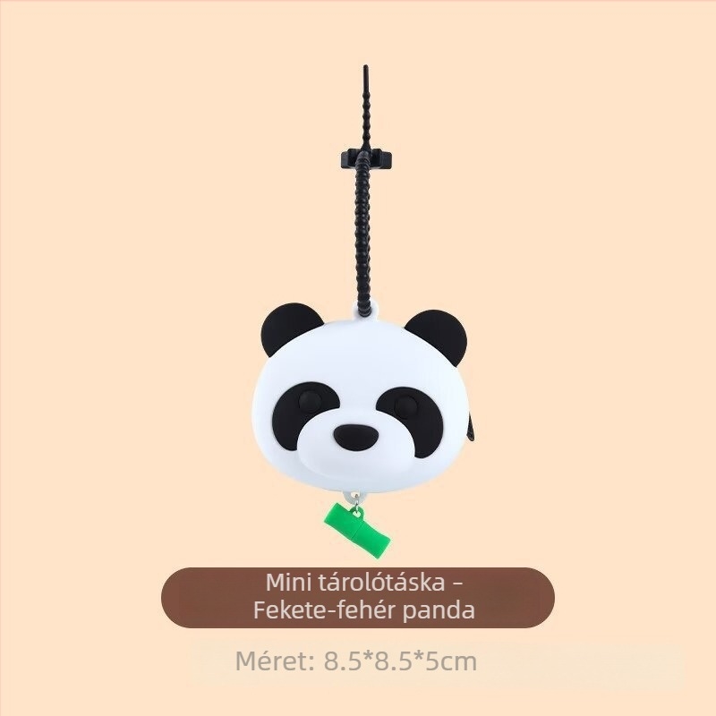 Szilikon pénztárca panda mintával, hordozható kulcstartó, utcai stílusú kiegészítő