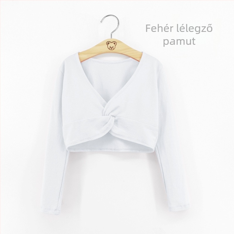 Gyermek táncos felső kendővel, hosszú ujjú, vékony anyag, lányoknak, gyakorlásra és előadásokra