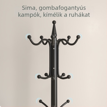 Padlón álló ruhafogas hálószoba és nappali számára, egyszerű, modern függőleges kialakítás, többfunkciós ruhatartó állvány ruhákhoz, nadrágokhoz és táskákhoz