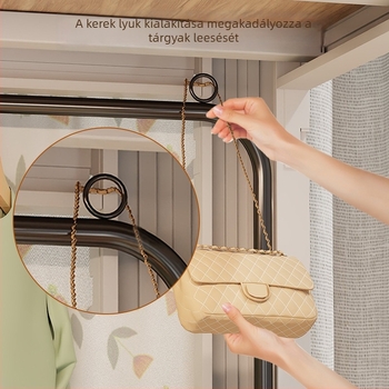 Emeletes ágyra való ruhafogas – diákszállóhoz, nadrág- és ruhatár rendező, fémből, modern minimalista stílus