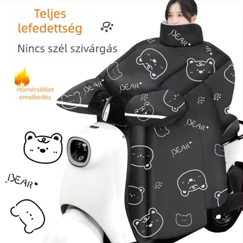 Téli szélvédő takaró elektromos robogóhoz, fleece béléses, vízálló, megnövelt méret