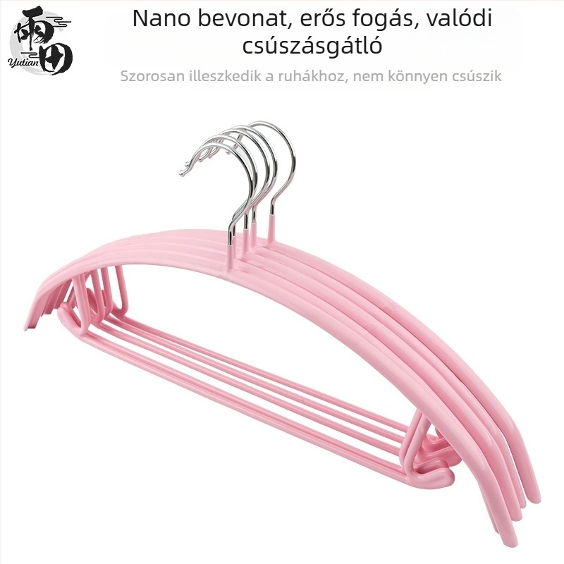 Bevonatos rozsdamentes acél ruhatartó, többfunkciós, nedves és száraz ruhákhoz, csúszásmentes, nyom nélkül, otthoni használatra.