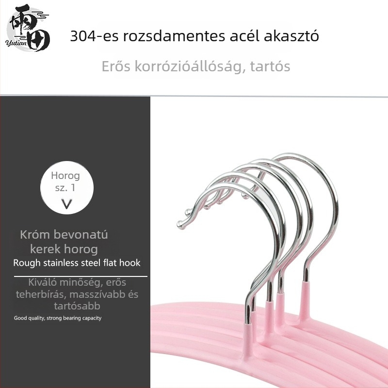 Bevonatos rozsdamentes acél ruhatartó, többfunkciós, nedves és száraz ruhákhoz, csúszásmentes, nyom nélkül, otthoni használatra.