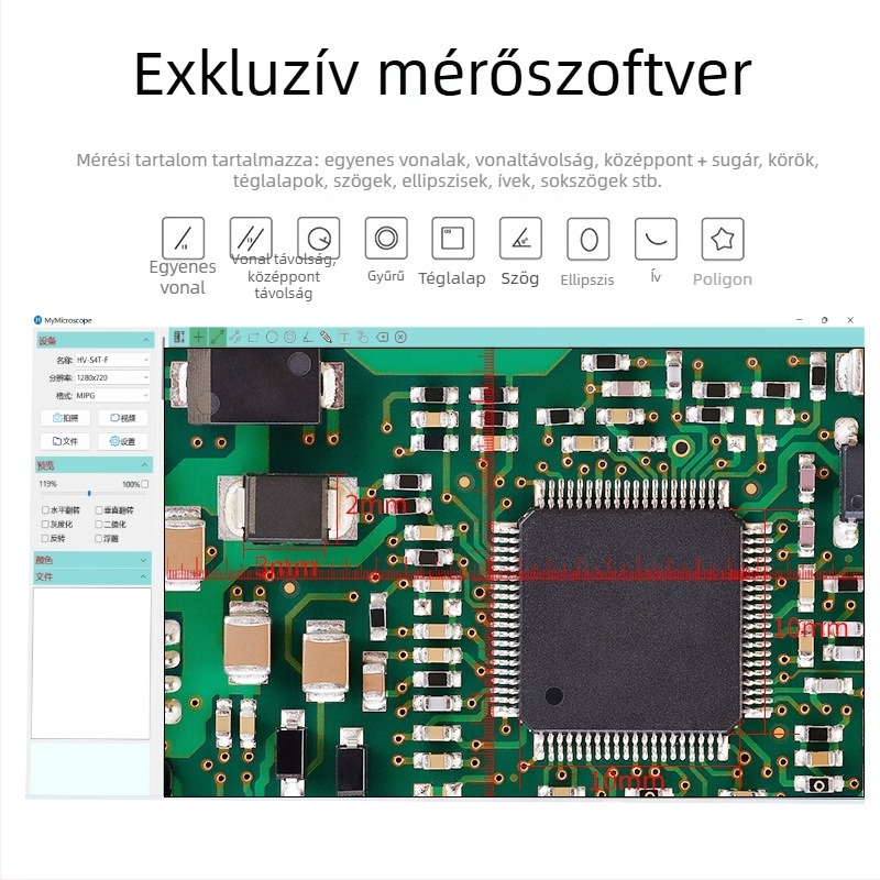 USB-s szőrtüsző-ellenőrző tükör, digitális mikroszkóp, hordozható kamera haj és bőr vizsgálatára