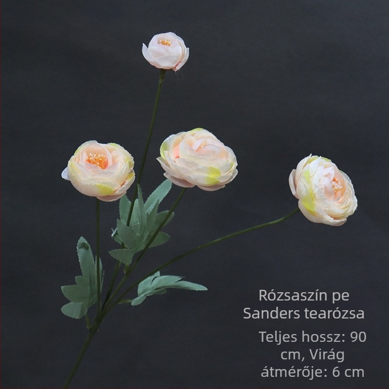 Tea Rose művirágok, 4 fejű, esküvői dekoráció a teremhez és asztali középpontok